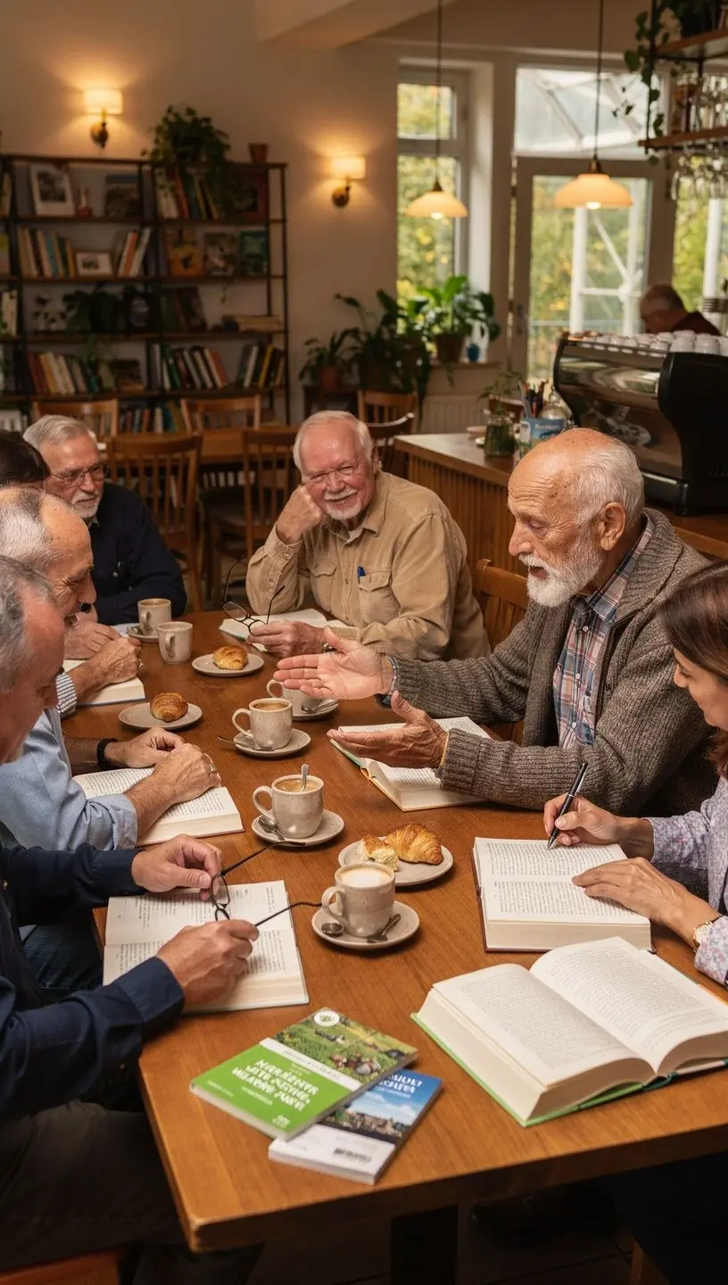 Obrázek z astronomické knihy ukazující teleskop a noční oblohu plnou hvězd.